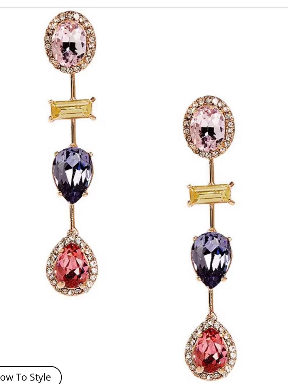 cezanne Pink, Purple, Yellow and Coral Drop Earrings